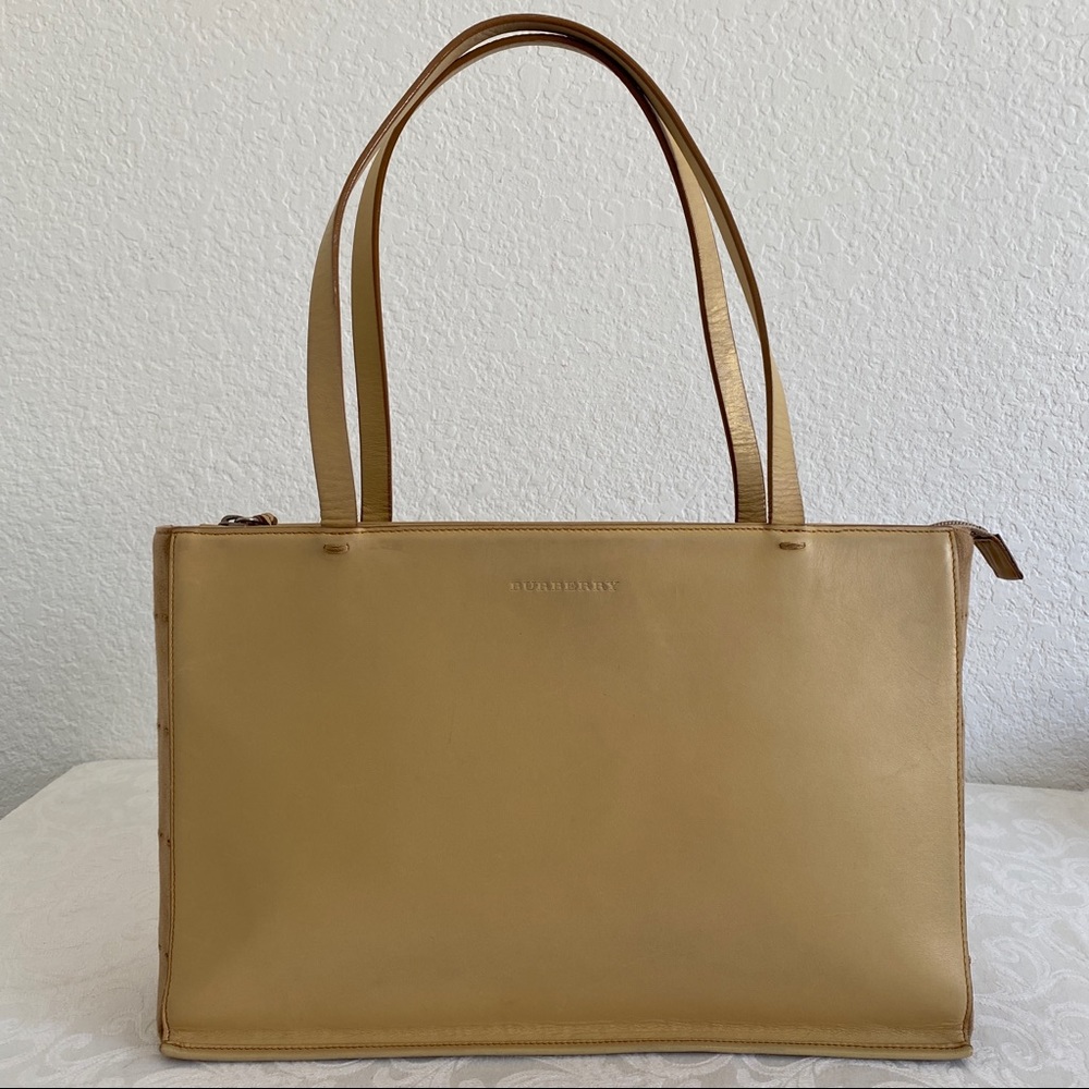 Burberry beige leather 3 compartments tote